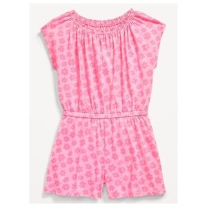 Short-Sleeve Daisy Print Jersey-Knit Romper | L (10-12)